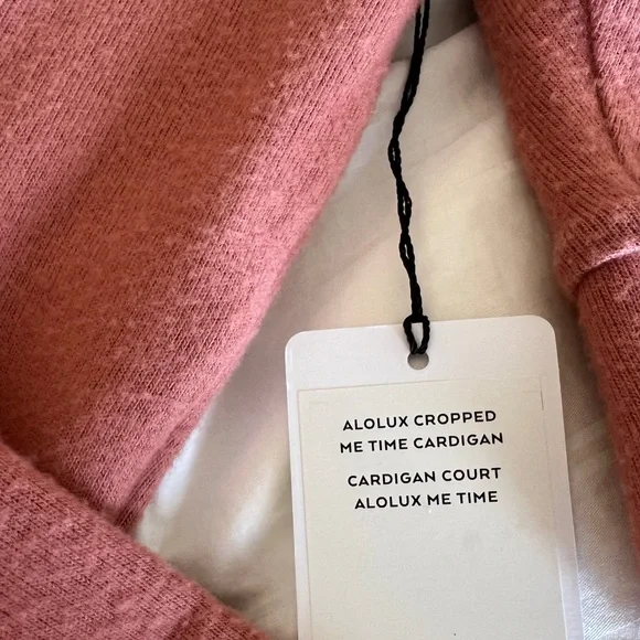 Alo Yoga Alolux Cropped Me Time Cardigan Sweater Top Button Down Soft Terracotta - Picture 11 of 11